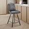Armen Living Arizona 30" Bar Height Bar Stool in Charcoal Fabric and Black Finish LCAZBACH30 - alternate 6